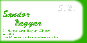 sandor magyar business card